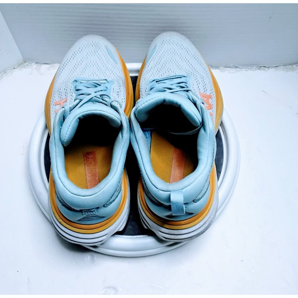 Hoka One One Bondi 8 Running Shoes Size 10D Wide Blue & Orange Lightweight - Picture 6 of 7